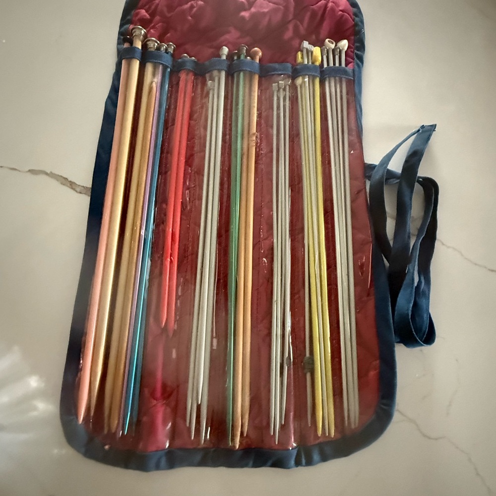 Vibrant Knitting Needle Set with Case